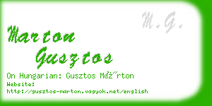 marton gusztos business card